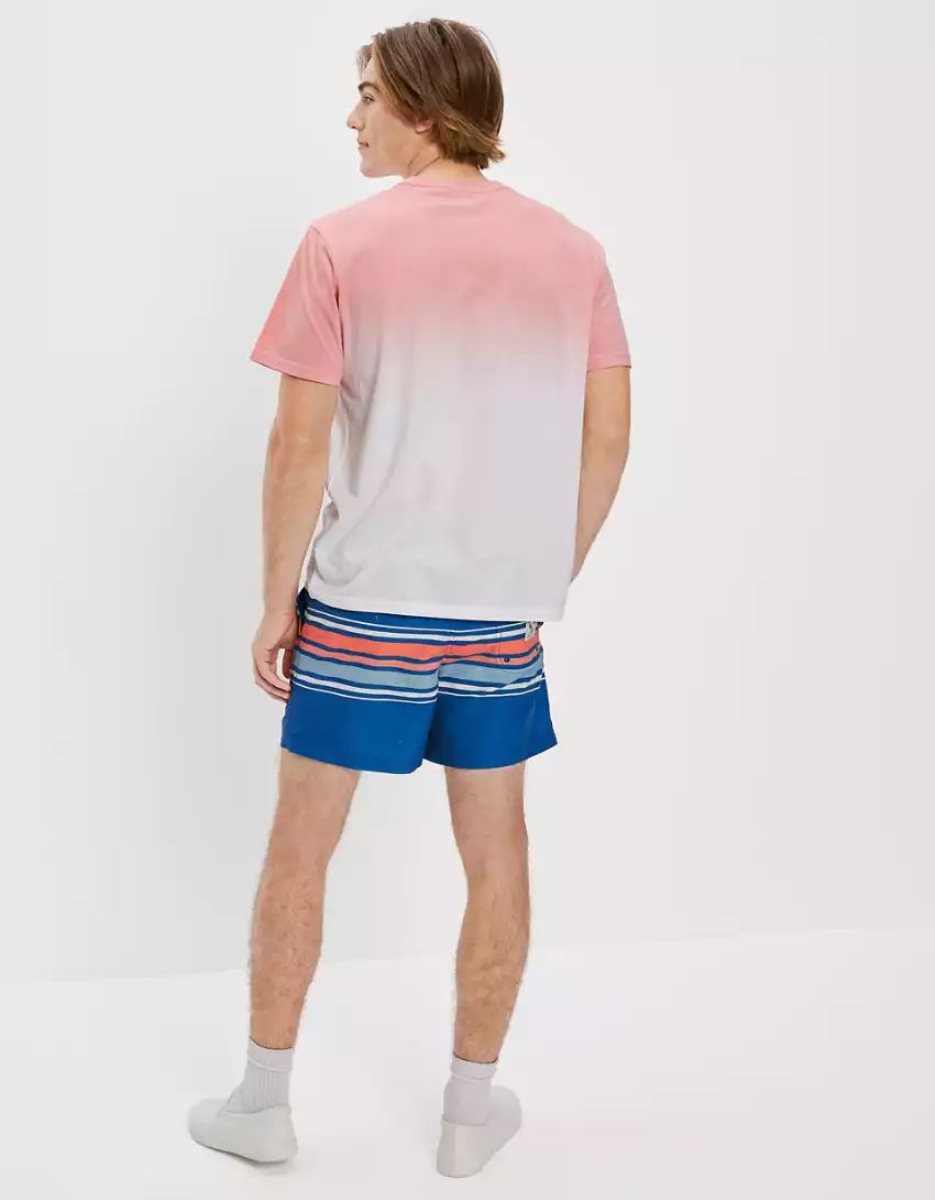 T Shirt Graphique American Eagle AE Super Soft Dip-Dye Logo Rose Homme | TTW-27806800